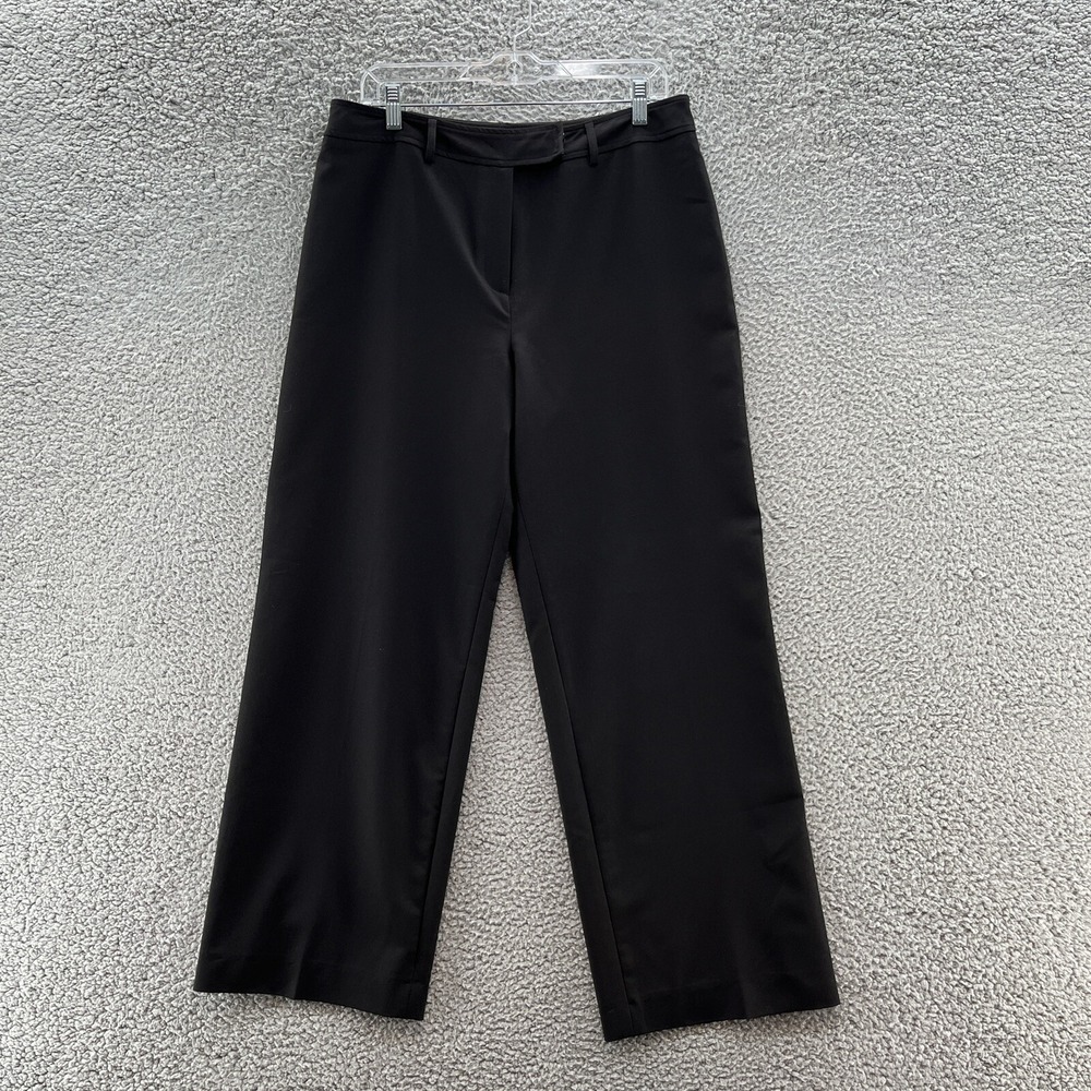 Jana Kos Pants Womens‎ 12 Black High Rise Wide Leg Lined Dress Pant